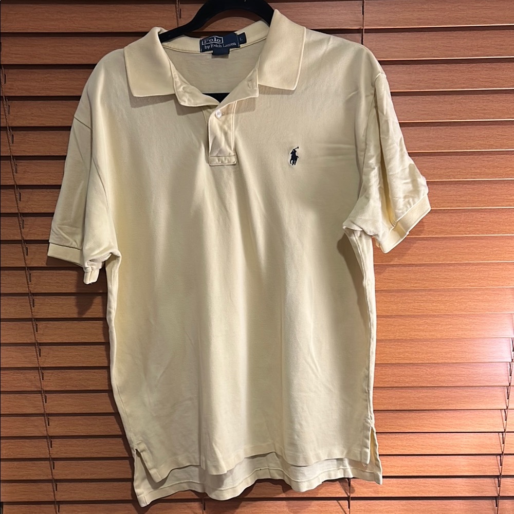 🔥 Polo by Ralph Lauren Cream Classic Polo Shirt size Large